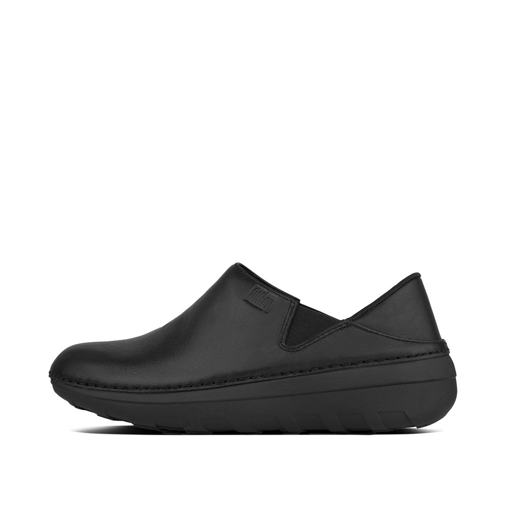 Fitflop Womens Loafers - Superloafer Leather - Black - 160-DMJYGP